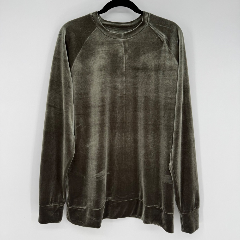 Ovadia & Sons Green Velour Long Sleeve Sweater Top LARGE NWT UNISEX‎